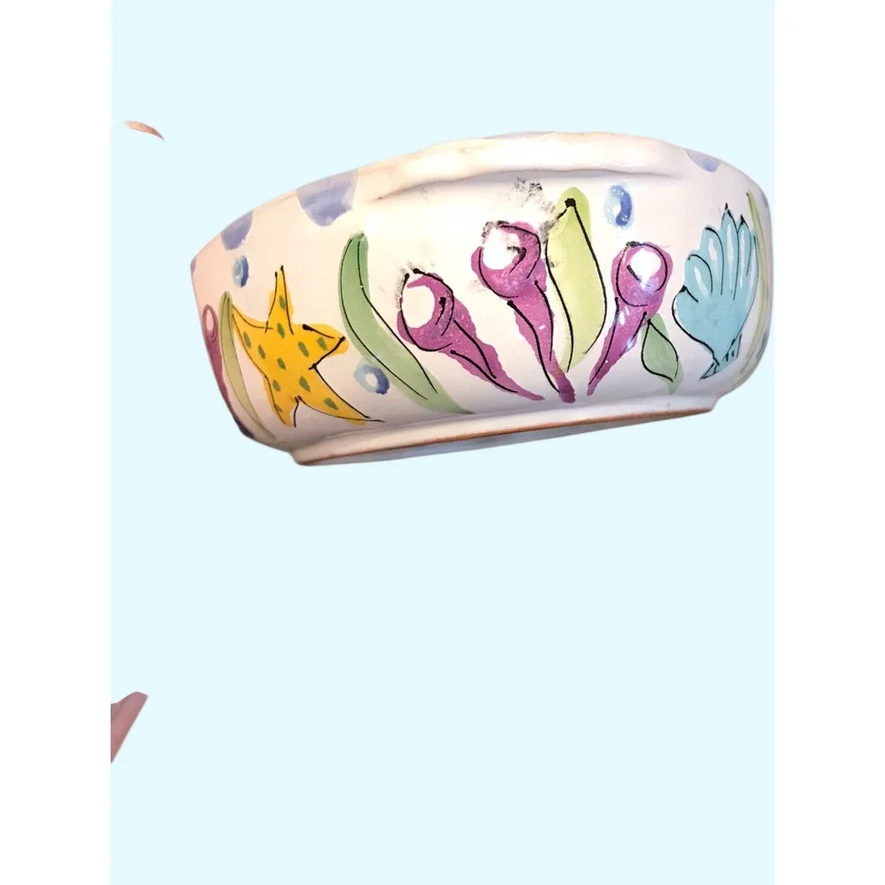 Vintage Hand Painted Nautical‎ Ceramic Oval Platter